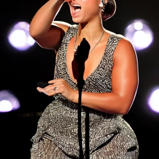 Prompt: Alicia keys singing