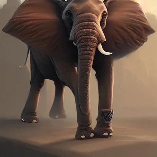 Image similar to elephant🤖, Greg rutkowski, Trending artstation, cinematográfica, digital Art