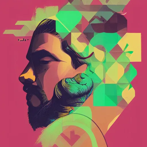 Image similar to profile picture by sachin teng, miami, organic painting, marijuana smoke, matte, hiphop, hard edges, energetic, 3 d shapes, asymmetrical, smoke, green, masterpiece