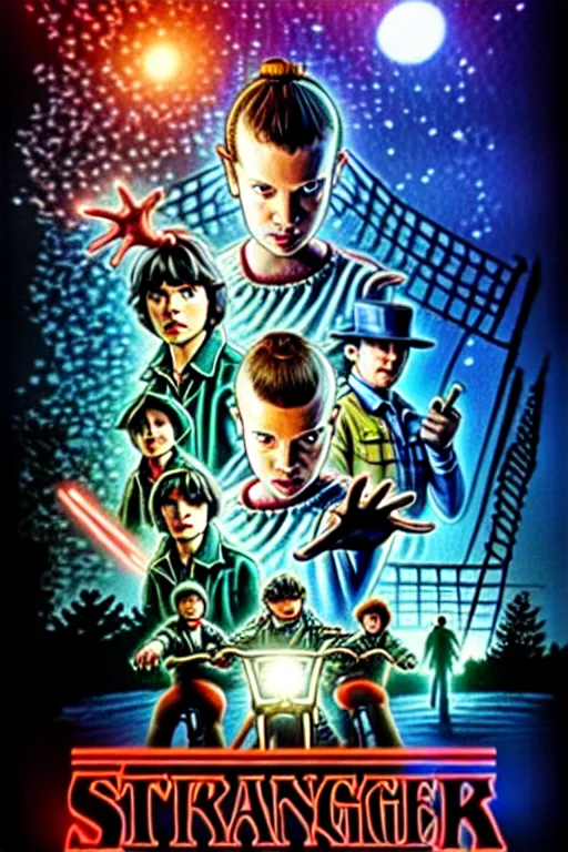 Image similar to Stranger Things Season 5 Poster, high resolution, all cast members, netfilx !n-9