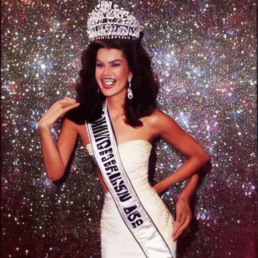 Prompt: Miss Universe 1996 beatboxing