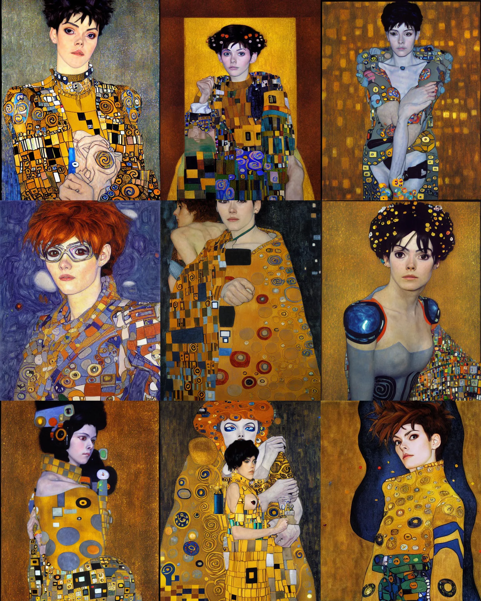 Prompt: Gustav Klimt painting of Tracer (Overwatch)
