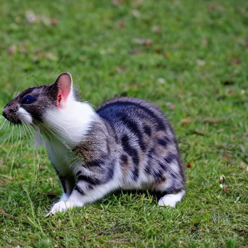 Image similar to singular animal that is cat cross rabbit cross ferret