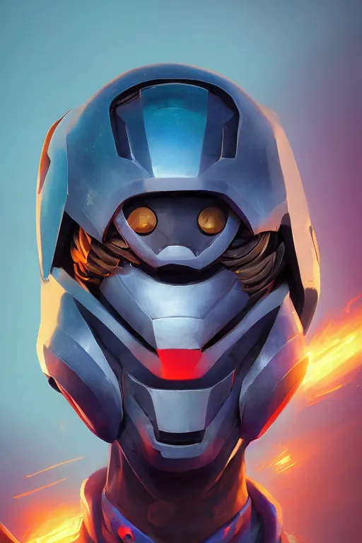 Image similar to epic mask helmet robot ninja portrait stylized as fornite style game design fanart by concept artist gervasio canda, behance hd by jesper ejsing, by rhads, makoto shinkai and lois van baarle, ilya kuvshinov, rossdraws global illumination radiating a glowing aura global illumination ray tracing hdr render in unreal engine 5