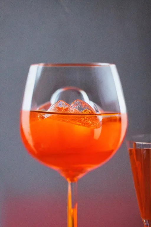 Prompt: abstract glass of aperol spritz