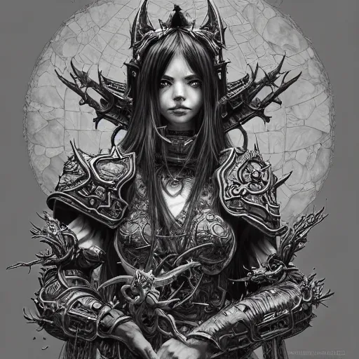 Image similar to prompt: World of Warcraft character portrait drawn Vania Zouravliov and Katsuhiro Otomo and Takato Yamamoto, inspired by Fables, magical and alchemical weapons, 3d render 8k, hyper realistic render, octane render, soft light, intricate detail, photorealistic style, intricate detailed oil painting, detailed illustration, oil painting, painterly feeling, intricate ink painting detail, sharp high detail, manga and anime 2000