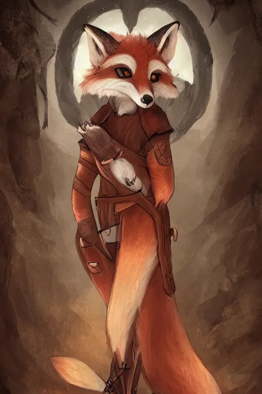 Image similar to an anthropomorphic medieval fox with a fluffy tail, backlighting, trending on artstation, digital art, furry art, trending on furaffinity, fantasy art, by kawacy