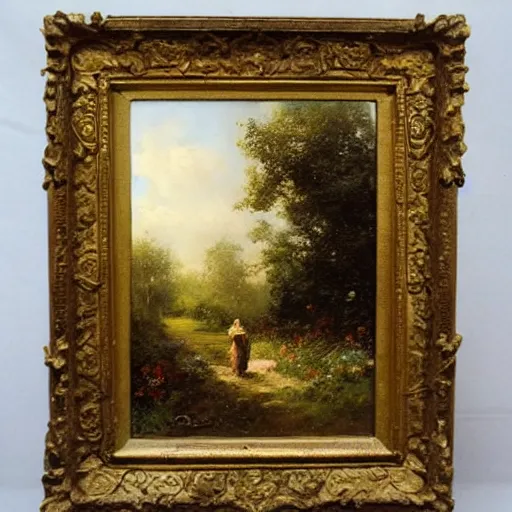 Image similar to landscape jean-Baptiste Monge and Solomon Joseph Solomon and Richard Schmid and Jeremy Lipking victorian landscape genre painting portrait painting of an english country cottage with a stone path and flower garden