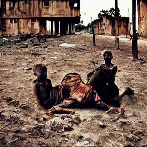 Prompt: war is over, photo by steve mccurry