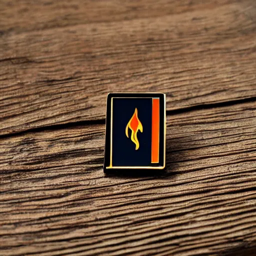 Image similar to retro minimalistic clean fire warning enamel pin