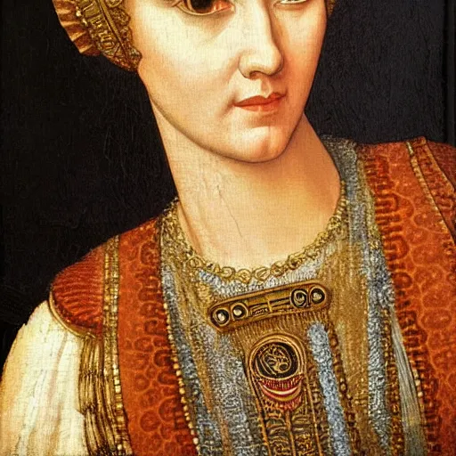 Prompt: a renaissance style portrait painting of Cleopatra