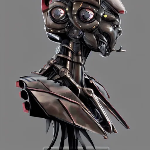 Image similar to a mecha version of a queen bust, with a nose ring piercing, tribal scarring, very symmetrical, highly detailed, by vitaly bulgarov, by joss nizzi, by ben procter, by steve jung, concept art, quintessa, metal gear solid, transformers cinematic universe, concept art world, pinterest, artstation, unreal engine