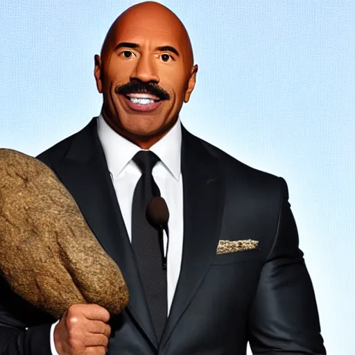 Prompt: Steve harvey as Dwayne the rock Johnson