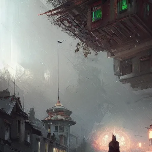 Prompt: 🌲🏣digital Art, Greg rutkowski, Trending artstation,cinematic