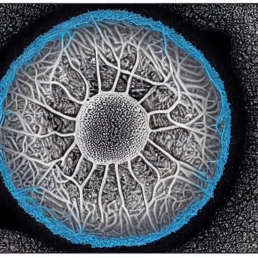 tunneling electron microscope image of a broken cell | Stable Diffusion ...