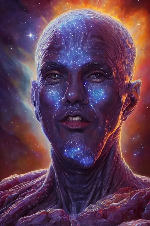 Prompt: beautiful oil painting with high detail of a wise Space ent((((((Melting)))))) made of stars and plasma, hybrid from dungeons and dragons and art direction by James Cameron ;by artgerm; wayne reynolds art station; cinematic quality character render; low angle; ultra high quality model; production quality cinema model