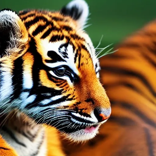 Image similar to tiger cub wearing a cincinnati bengals helmet