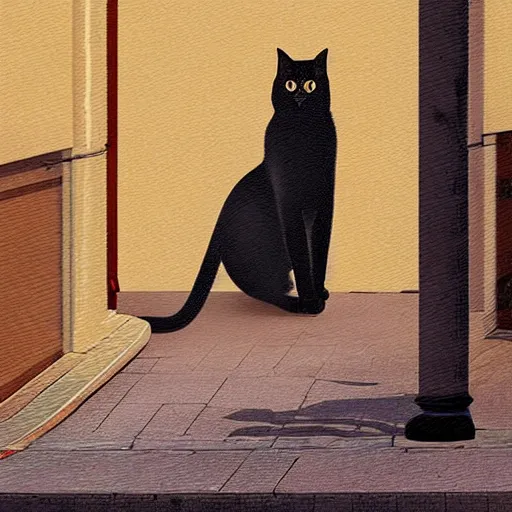 Prompt: orthodox cat walks through the streets of moscow in the style of digital art, realism