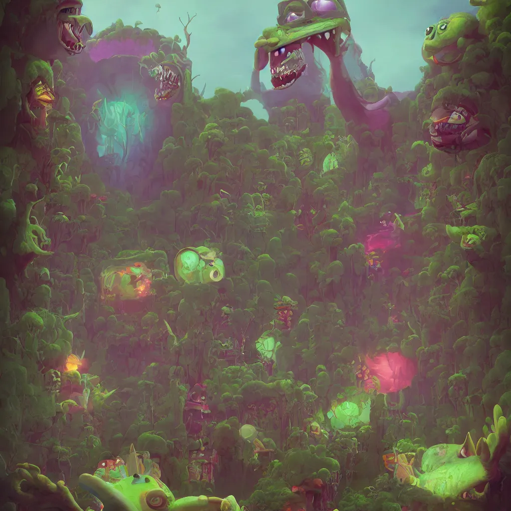 Prompt: a beautiful painting of an aaahh!!! real monsters by james gurney and beeple | unreal engine :. 5 | portrait
