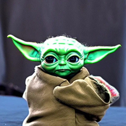 Prompt: baby yoda as president, unreal, 3 d occlusion, sss