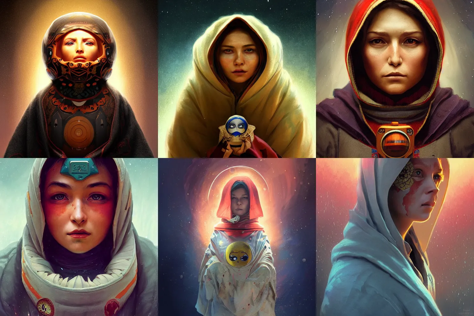 Prompt: matryoshka Interstellar movie character highly detailed, digital fantasy character, painted portrait, artstation, concept art, hard focus, illustrations, works by Artgerm and Greg Rutkowski, Alphonse Mucha and Craig Mullins, James Jean, Andrey Ryabovichev, Mark Simonetti and Peter Morbacher, 16k,