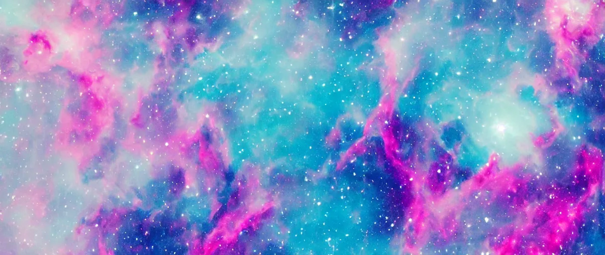 Prompt: the nebula made of cotton candy