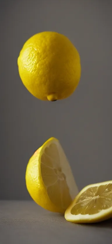 Image similar to “ a portrait photo of lemon, side shot, by shunji dodo, 8 k resolution, high quality ”