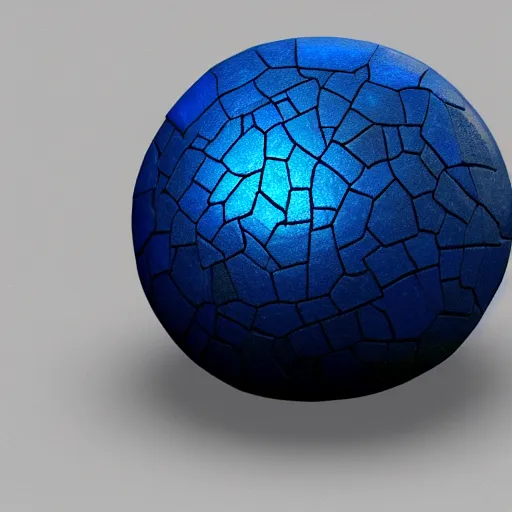 Prompt: videogame asset, a stone with a dark blue scales symbol etched in the middle, unreal engine 5, videogame, artstation.