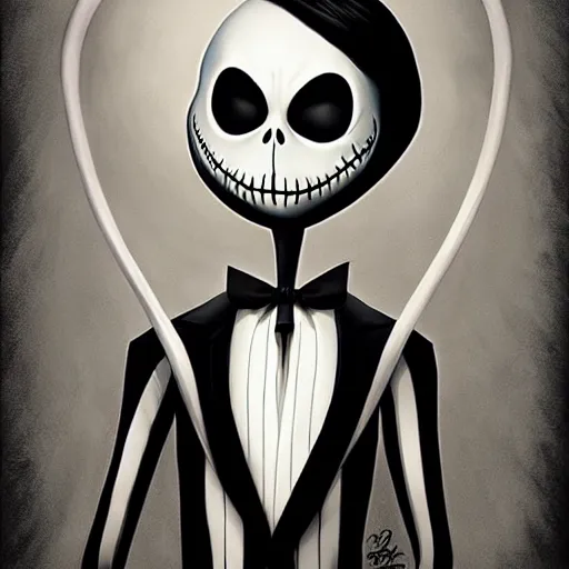 Image similar to jack skellington by chris mars, trending on artstation