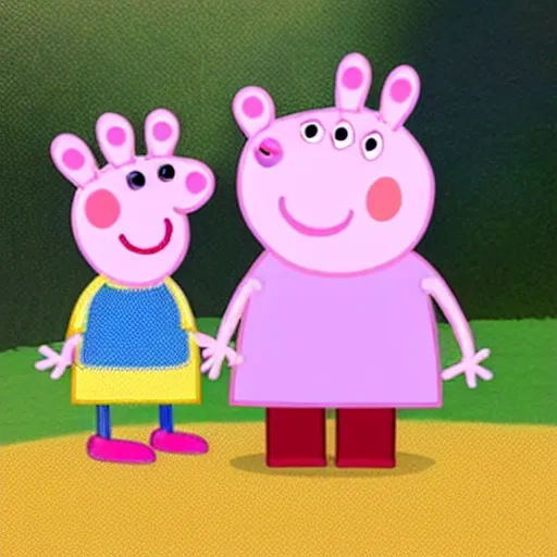 Prompt: peppa pig in real life