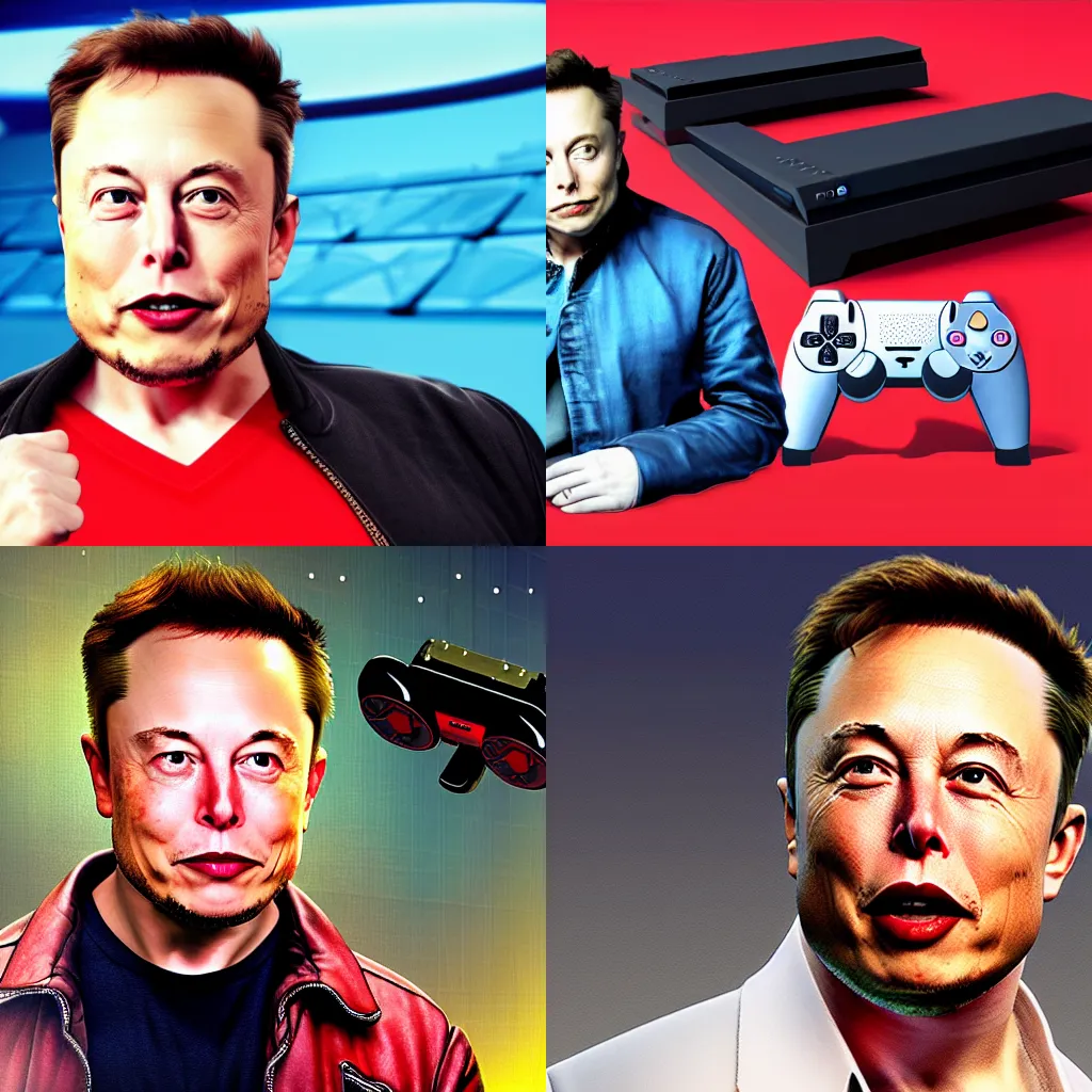 Prompt: Elon Musk as a Playstation 1 render