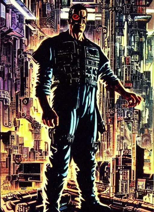 Image similar to cyberpunk the punisher. portrait by clyde caldwell and jean giraud and anton otto fischer and john philip falter and will eisner and gil elvgren