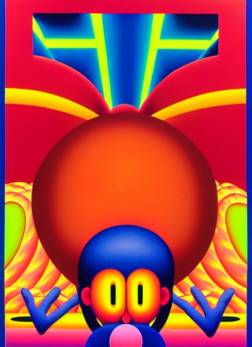 Image similar to devil by shusei nagaoka, kaws, david rudnick, airbrush on canvas, pastell colours, cell shaded, 8 k