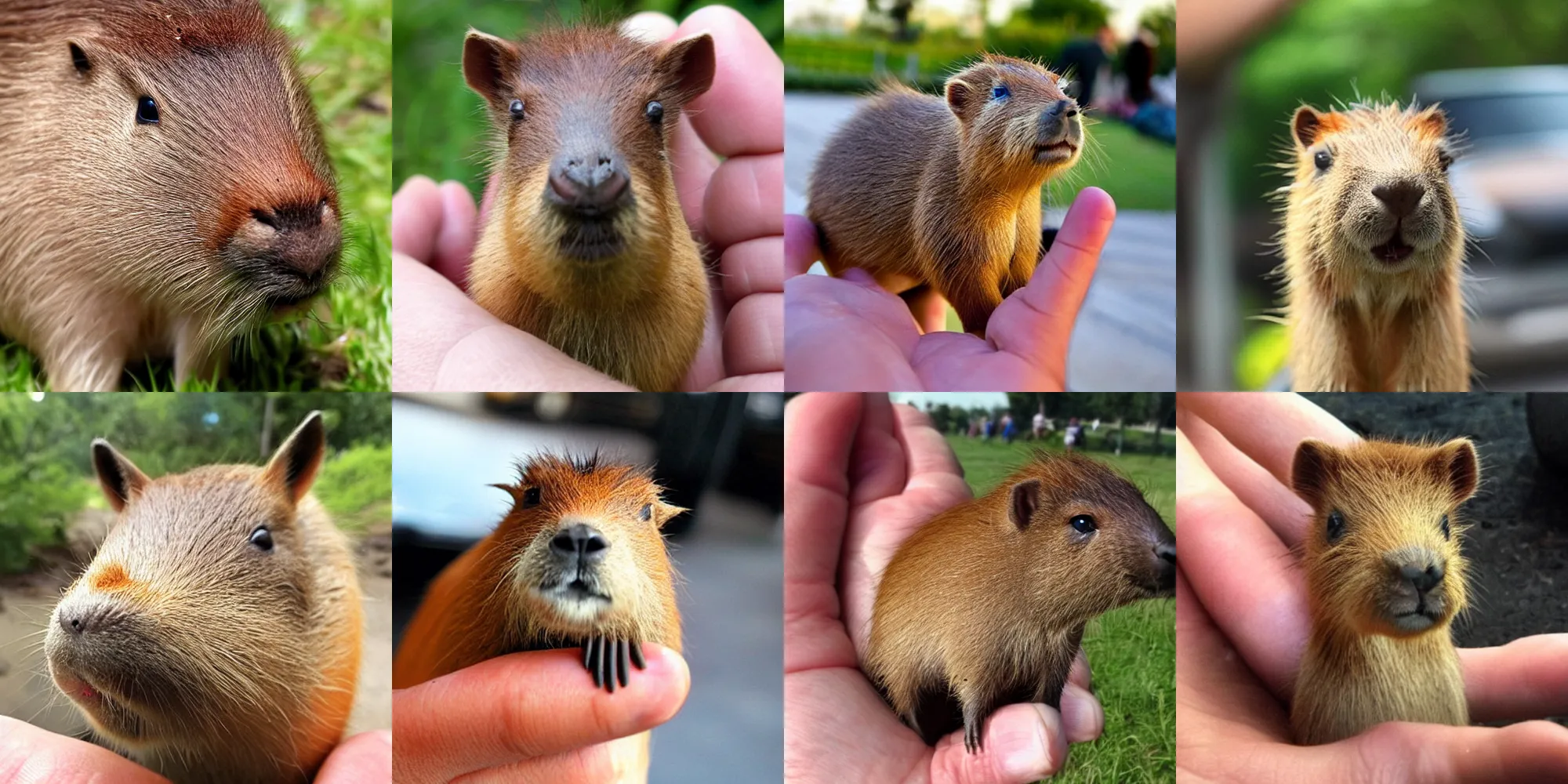 Prompt: mini capybara, fits in the palm of your hand