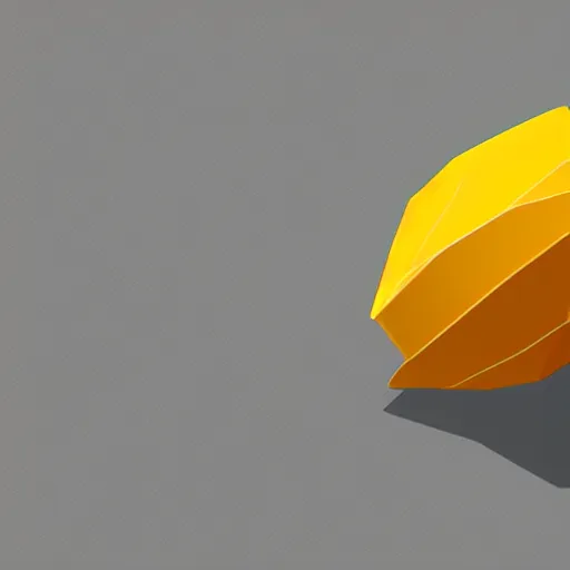 Image similar to a high quality render of a low poly lemon,