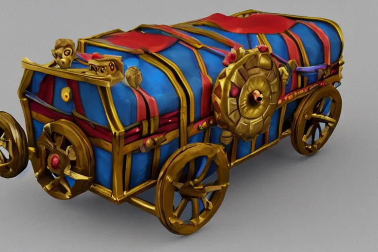 Image similar to 3d sculpt of a circus wagon with blank sides, artstaton, League of Legends, digital illustration