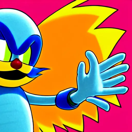 Image similar to professional illustration of doctor robotnik standing over the lorax in the style of a 9 0 s sonic cartoon, the lorax is laying down and making a longing face, blushing, digital drawing, black outlines, dark lighting, a moonlight glow is coming from a window, doctor eggman is making a confused face, 9 0 s early 2 0 0 0 s style cartoon