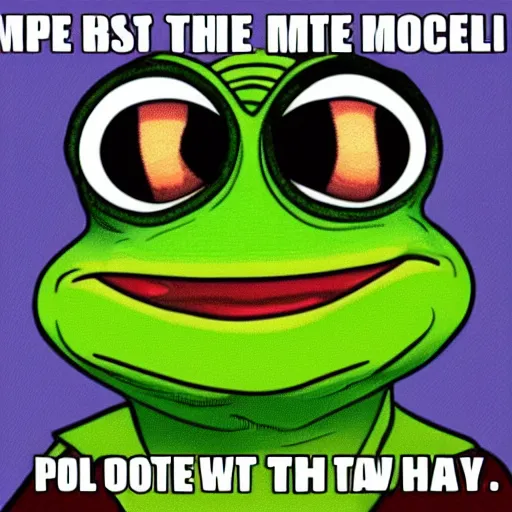 Prompt: pepe the frog the most funny meme of the year