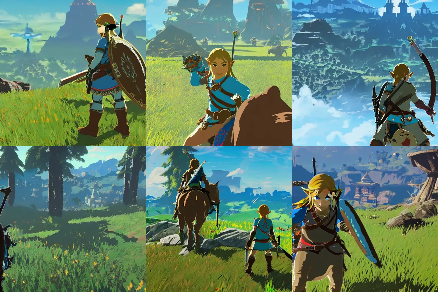 Prompt: gameplay footage from zelda breath of the wild