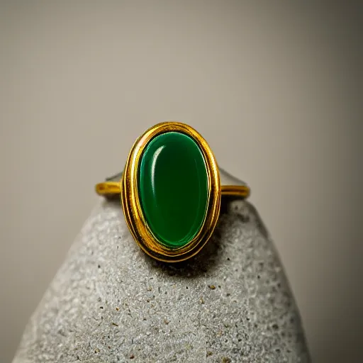 Prompt: close-up photograph of a jade ring, incredibly detailed, studio lighting, 50mm lens