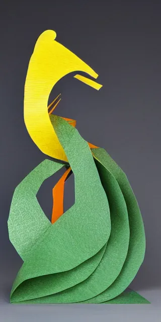 Image similar to a cut paper sculpture of theodore geisel