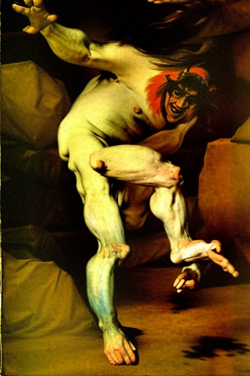 Image similar to dance of the goat man by francisco de goya