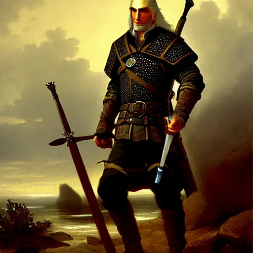 Image similar to geralt of rivia by andreas achenbach