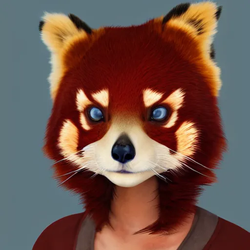 Image similar to portrait of an antrophomorph red panda girl, anime style, digital art, highly detailed, award winning, concept art, intricate, sharp focus, Trending on Artstation HQ, unreal engine 5, 4K UHD image