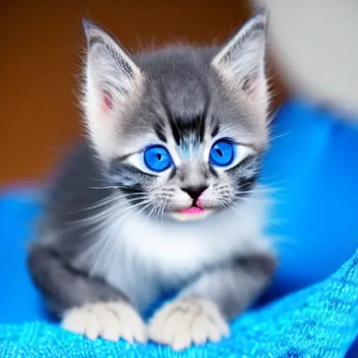 Image similar to cute furry blue kitten