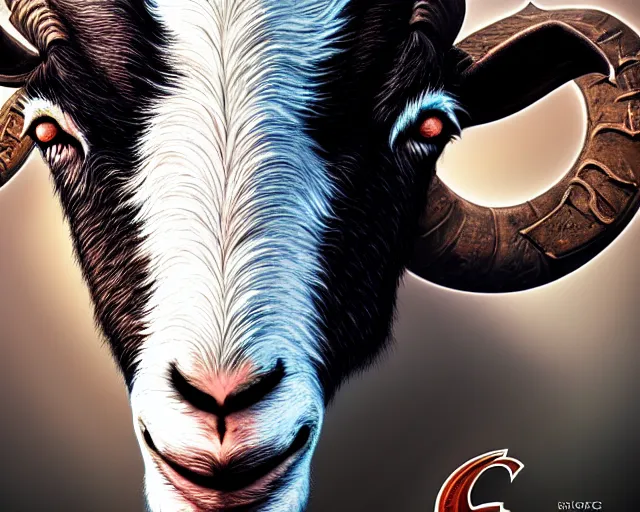 Image similar to goat nfl logo, deep focus, d & d, fantasy, intricate, elegant, highly detailed, digital painting, artstation, concept art, matte, sharp focus, illustration, hearthstone,