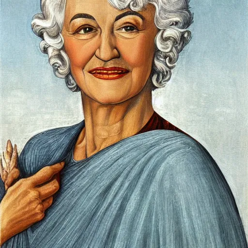 Prompt: oil Painting of Bea arthur by Botticelli