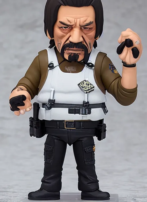 Image similar to danny trejo, a nendoroid of danny trejo figurine, realistic face, detailed product photo