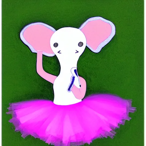 Prompt: elephant in a tutu teaching ballet