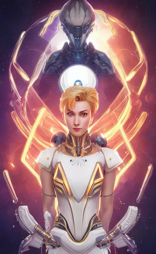 Image similar to symmetry!! portrait of sailor uranus! alien in the style of horizon zero dawn, machine face, intricate, elegant, highly detailed, digital painting, artstation, concept art, smooth, sharp focus, illustration, art by artgerm and ross tran and greg rutkowski and alphonse mucha, 8 k